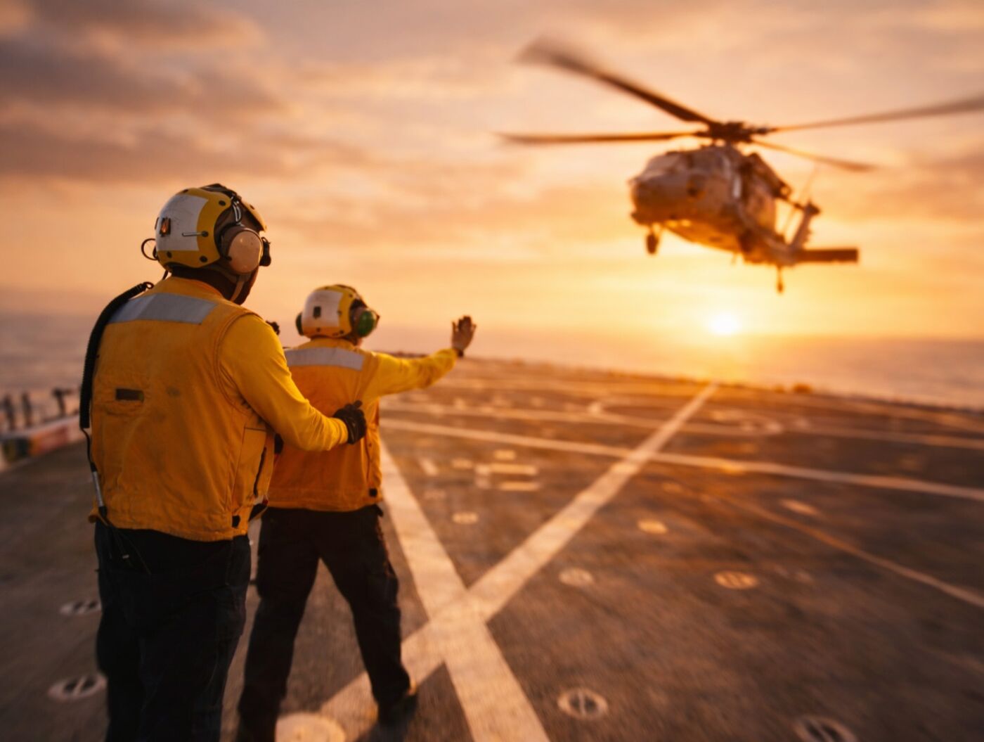 Mission crew on deck